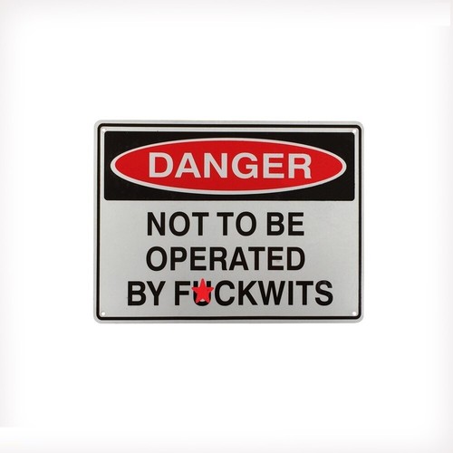 Funny Warning Stickers Danger Not To Be Operated By F***wits Sticker Decal - Vinyl Safety Sign For Cars, Tools & More #6424ST Funny Safety Sticker - Foto 5