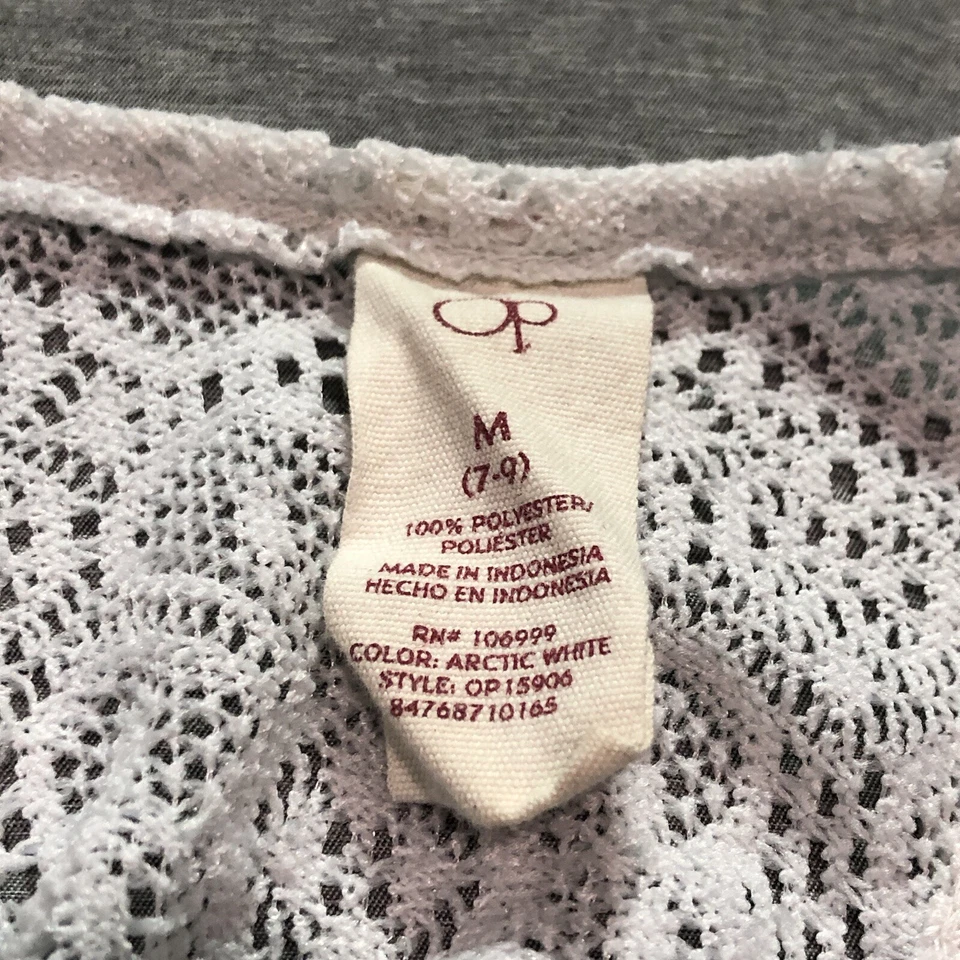 Junior Womens Tank Top Bikini Cover Up M Sheer Laced Floral Boho Beach Vacation - Image 2 of 4