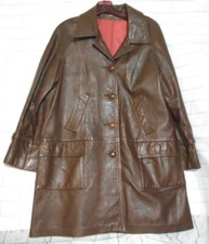 Vintage New England Sportswear Company Women's Size 10 Brown Leather Car Coat 