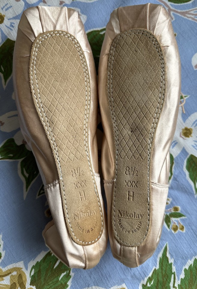 Nikolay Maya I size 8 1/2 xxx shank H pointe ballet shoes pro Russian