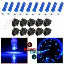 For 10Pcs Blue T5 Instrument Panel Cluster Dash Led Light  w/Twist Socket 17 73
