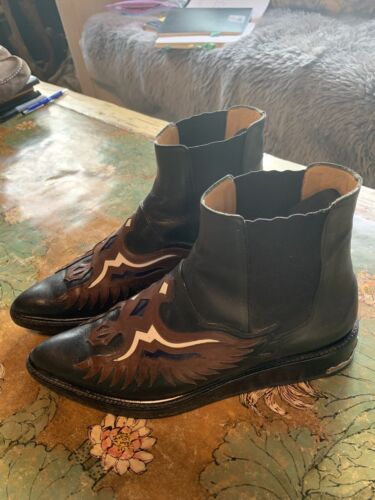 TOGA PULLA Western Cowboy Ankle Boots Thunderbird Eagle RARE Size 40 US 9