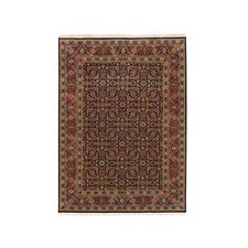 4' x 6' Hand Knotted Midnight Blue All Over Herrita Design Pure Wool Rug R62346