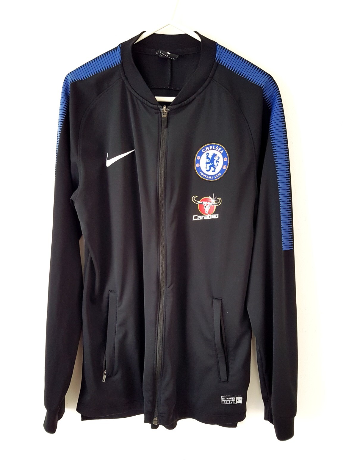 SACAI X NIKE Giacca Chelsea Track Top. Piccoli adulti. Nike ufficiali. Cappotto calcio nero S.