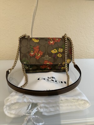 Coach Klare Mini Umhängetasche In Signature Canvas Blumenprint Limited Edition