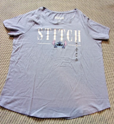 Disney's Lilo & Stitch Plus Size 0X Snoopneck Stitch Graphic Tee New With Tags