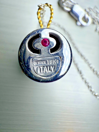 Very Rare18K Gold Pendant Necklace 100% GOLD Authentic… - Afbeelding 1 van 13
