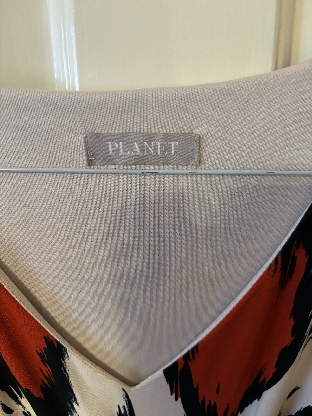 Planet Multi Retro Print Abstract Knot Front Midi… - image 3