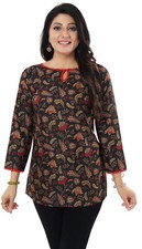 Women Indian Kurti Tunic Dress Viscose Blend Thread Sequin Ethnic Kurta SC2511