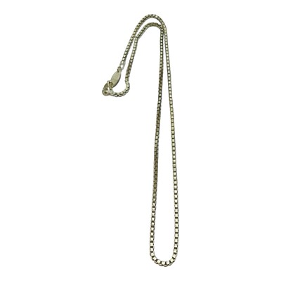 Paolo Romeo Sterling 925 Silver Box Link 2 mm Necklace 18 in - .33