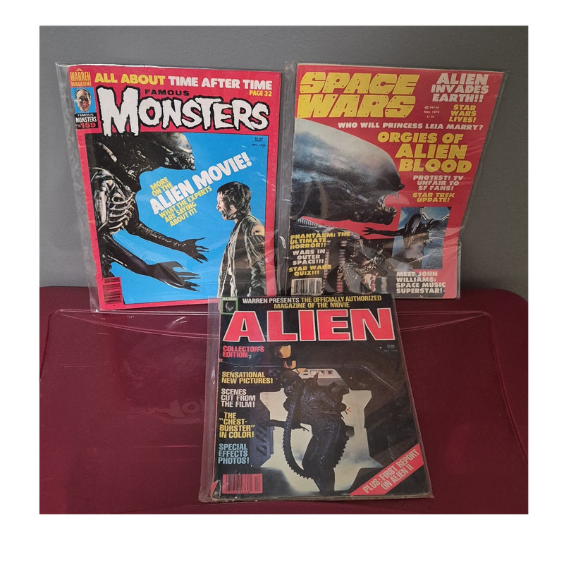 Lot of 3 ALIEN Magazines Collector's Edition 1979 -Warren- SEALED since 1980s