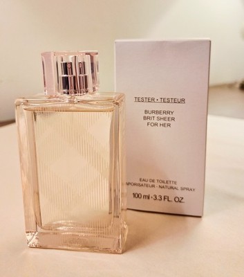 BURBERRY Brit Sheer Eau De Toilette For Her, 3.3 Fl Oz 100 Ml Tester 