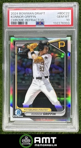 Konnor Griffin PSA 10 2024 Bowman Draft Chrome Refractor Pittsburgh Pirates 6993