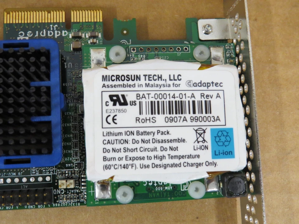 Adaptec ASR-3405/128MB PCIe x4 SAS/SATA RAID Controller w/Connector Cable TESTED - Image 3 of 4