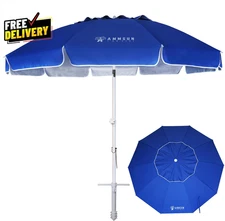 8 Feet Large Beach Umbrella with Sand Anchor Heavy Duty High Wind Portable.....