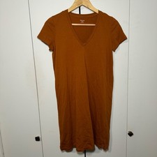 Madewell Rust Orange V-Neck T-Shirt Dress Women’s XS Casual Classic Simple
