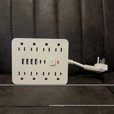8-Outlet Power Strip With USB Charger