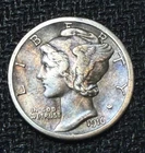 1916 Mercury Dime 10C Silver uncirculated details beautiful toning