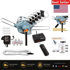 High Gain 150 Mile Range Outdoor Antenna with Wireless Remote Installation Kit