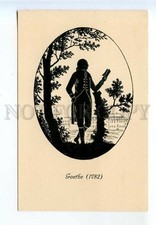 521702 SILHOUETTE Poet GOETHE Garden Vintage postcard Ackermann #1338