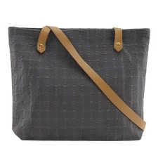 HERMES Amedaba Hippo de Poche Shoulder Bag Long shoulder gray canvas Women
