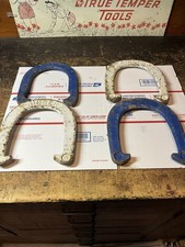VINTAGE SET OF 4 RINGER - FORGED STEEL PITCHING HORSESHOES barn fresh