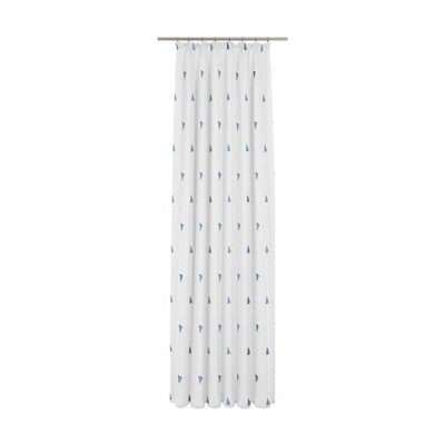 Vorhang - transparent-blau - Dreiecke - 450x125 cm