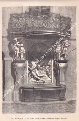 1879 : THE FOUNTAIN AT THE TOWN HALL, VIENNA. RAPHAEL DONNER, SCULPTOR. AN ORIGI