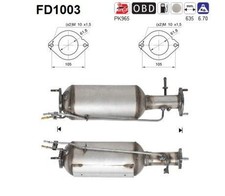 Partikelfilter / Rußfilter, Abgasanlage AS FD1003 für OE 1306079 - 1310191