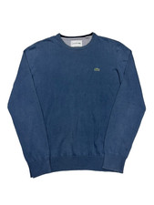 Lacoste Men's Sweater Long Sleeve Crew Neck 100 Cotton Blue - Size US4 FR4