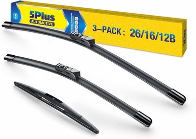 3 Wipers 26''/16''/12'' Replacement For SUBARU 26''+16''(Push Button S 19mm)+12B 