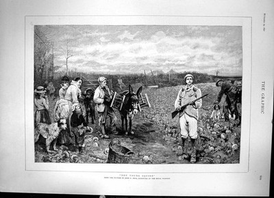Alter Druck Der junge Knappe Bild von John Reid Jagdgewehr Esel 1890 19.