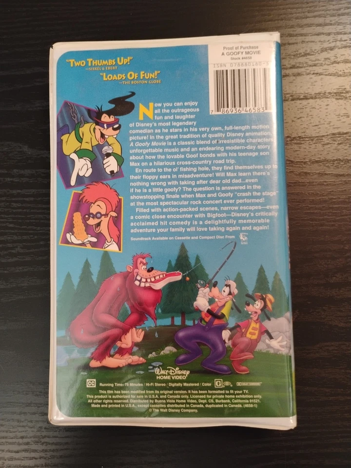 Walt Disney a Goofy Movie 1995 VHS Kids Video Tape Clamshell - Image 2 of 4