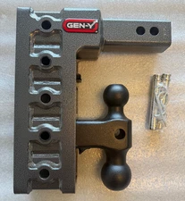 GEN-Y GH-525 MEGA-Duty Adjustable 10" Drop Hitch Pintle 2" Receiver 16k Towing