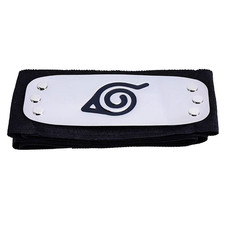 Naruto Akatsuki Hidden Leaf Headband Cosplay Metal  Fabric Adjustable - Black