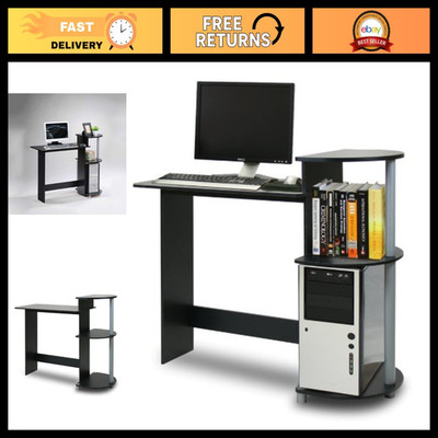 Compact Gaming Desk with Shelves - 28.5'' Computer Office Desk for Home, Dorm, St