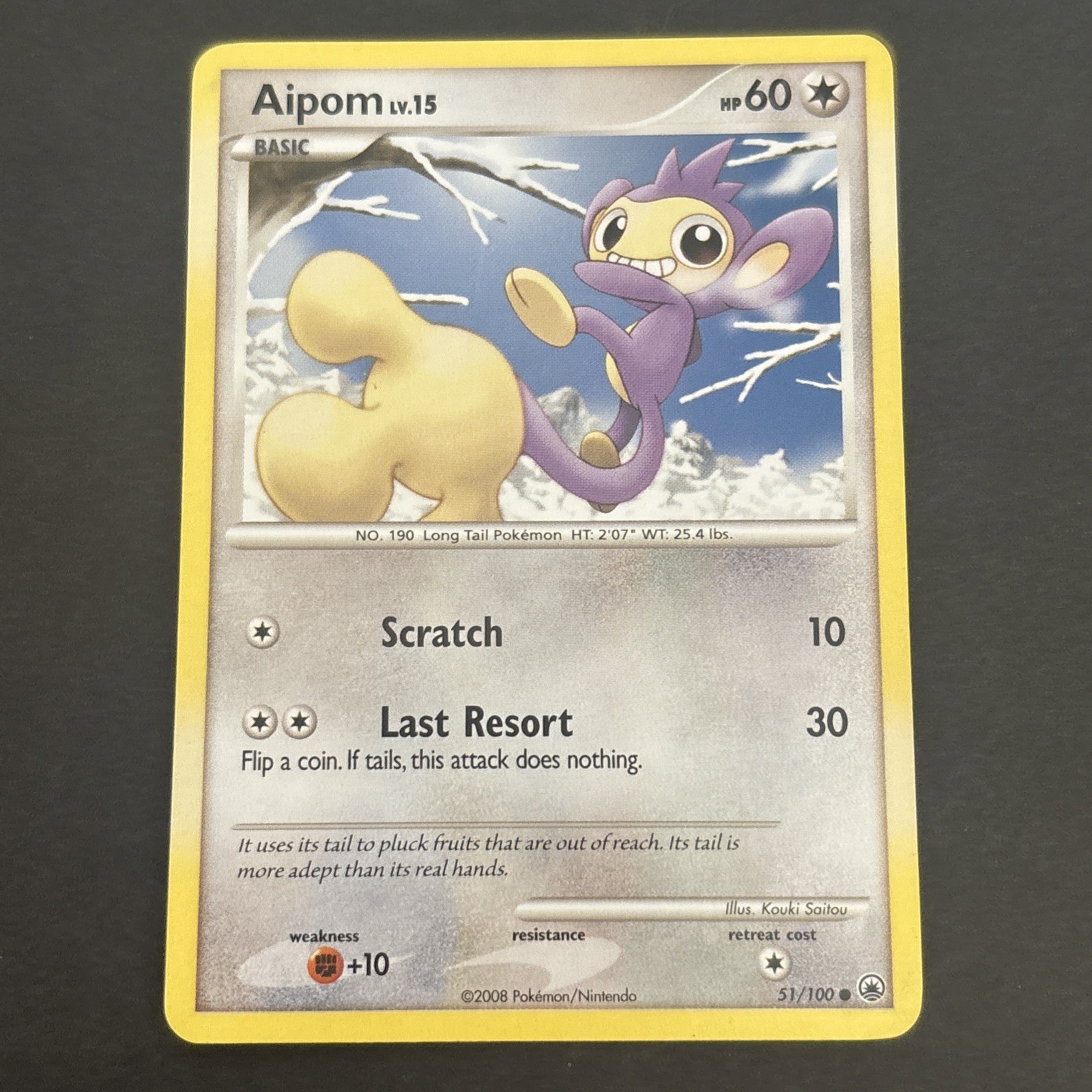 Aipom LV.15 51/100 Regular Diamond & Pearl: Majestic Dawn Pokémon TCG LP 2008