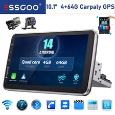 10" Universal 4G+64G Car GPS Radio Rotatable DVR+ CarPlay Stereo BT GPS WiFi+AHD