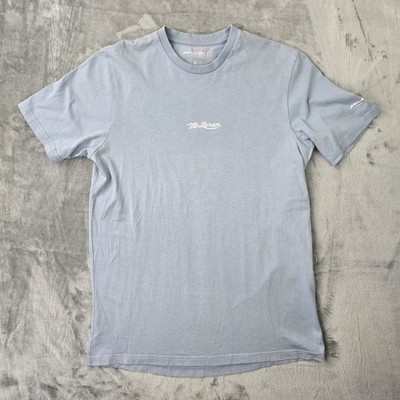 McLaren F1 Castore Core T-Shirt Herren M Grau Blau Kurzarm Team Logo Grafik