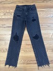 Denim x Alexander Wang Raw Hem Charcoal Straight Leg Jeans Gr. 26 Designer