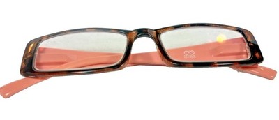Eyeglasses Optimum Optical Tortoise Frame Pink Arms Rectangular Frames Only