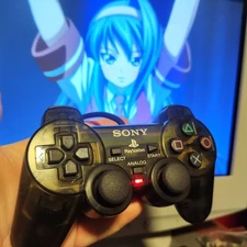 OEM DualShock 2 Clear Zen Black for PlayStation 2 Restored and Tested SCPH-10010