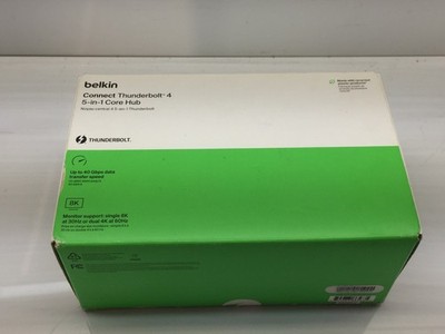 Belkin INC013 Connect Thunderbolt 4 5-in-1 Core Hub 40Gbps Single 8K Dual 4K
