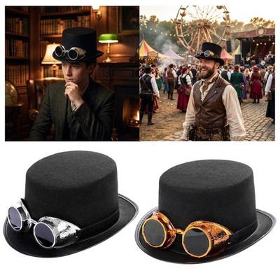 Steampunk Zylinderhut für Damen und Herren, einzigartige Clubkopfbedeckung,