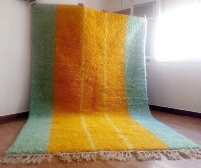 New Moroccan Berber Beni Ourain Wool Rug Luxury Handmade Design Carpet Rug