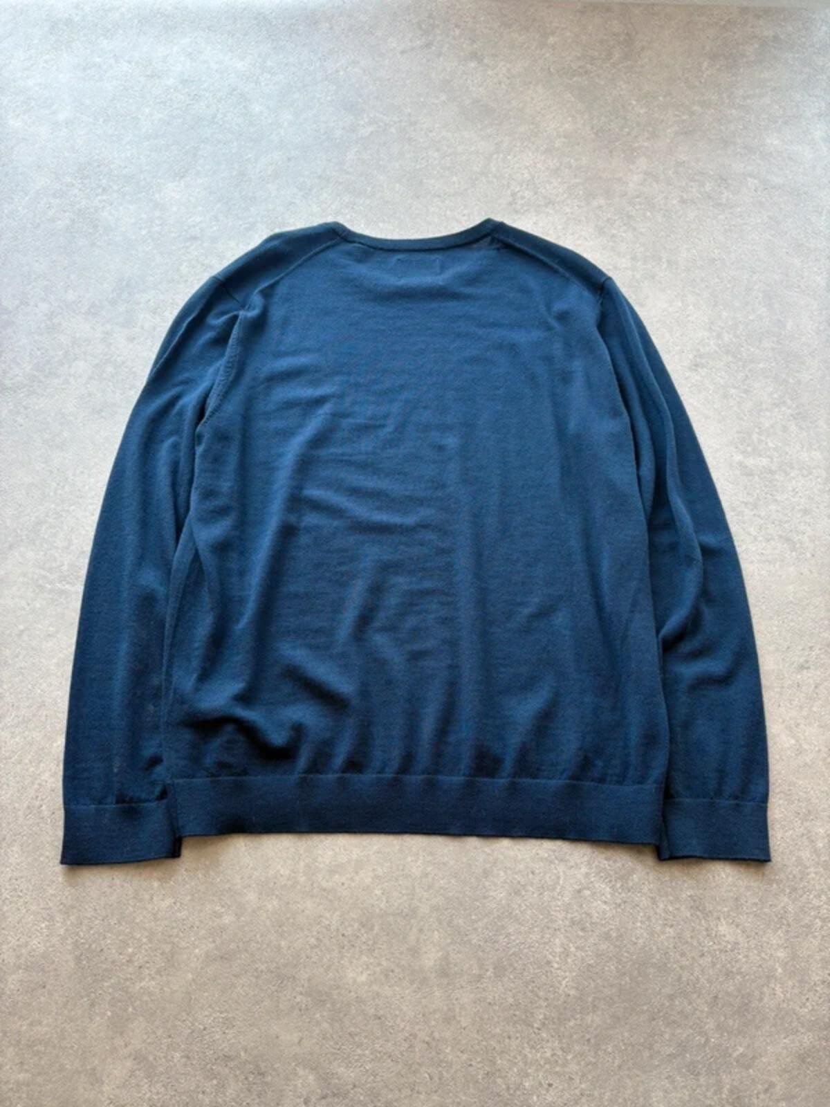 Gant Jumper Men’s XL Extra Fine Merino Wool Navy Pullover Knit Sweater image 9