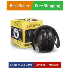 34dB NRR Hearing Protection Ear Muffs   Highest NRR Compact Design Ear Protec...