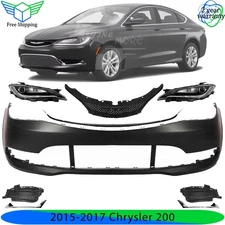 Front Bumper Cover Fascia & Grille Assembly Kit For 2015-2017 Chrysler 200