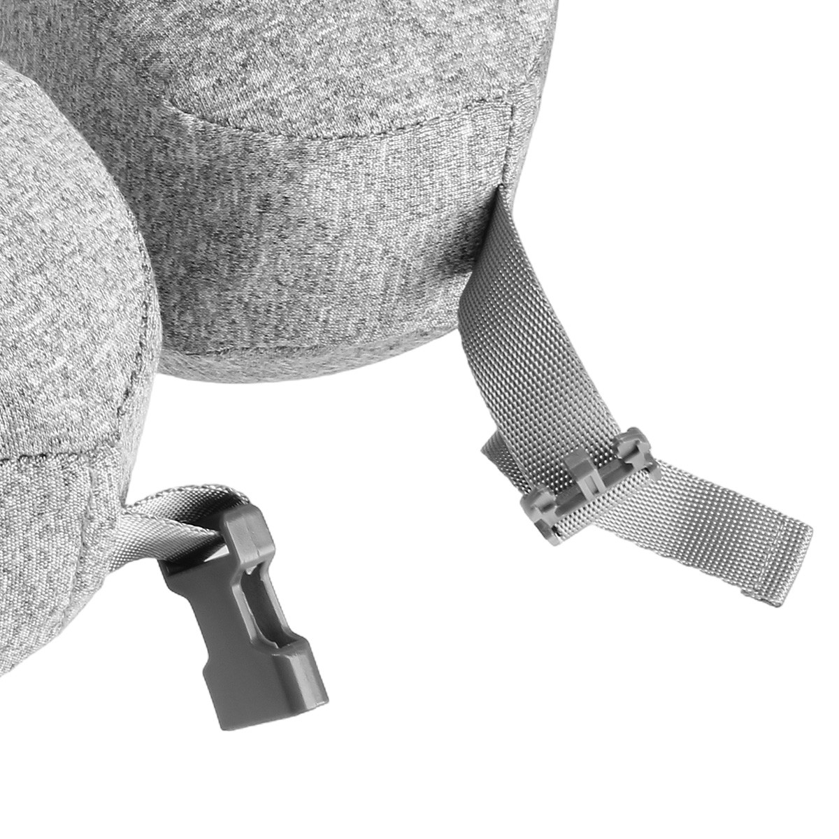 Coussin de voyage pliable et oreiller cervical ergonomique gris - 4
