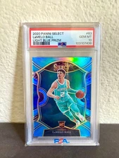 2020-21 Panini Select LaMelo Ball RC Light Blue Prizm COLOR MATCH SP /299 PSA 10